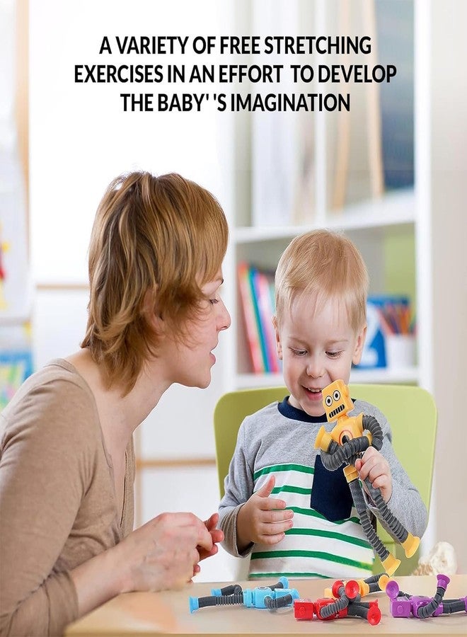 Kidology Kid Led Telescopic Suction Cup Robotics Toy, Pop Tubes Fidget Toys, Shape Changing Telescopic Sensory Tubes Fidget Tubes Sensory Toys Suction Toy Random Color - Image 5